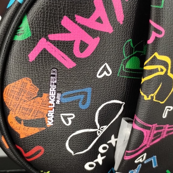 Karl Lagerfeld Black Neon Nights Backpack - Picture 2 of 9